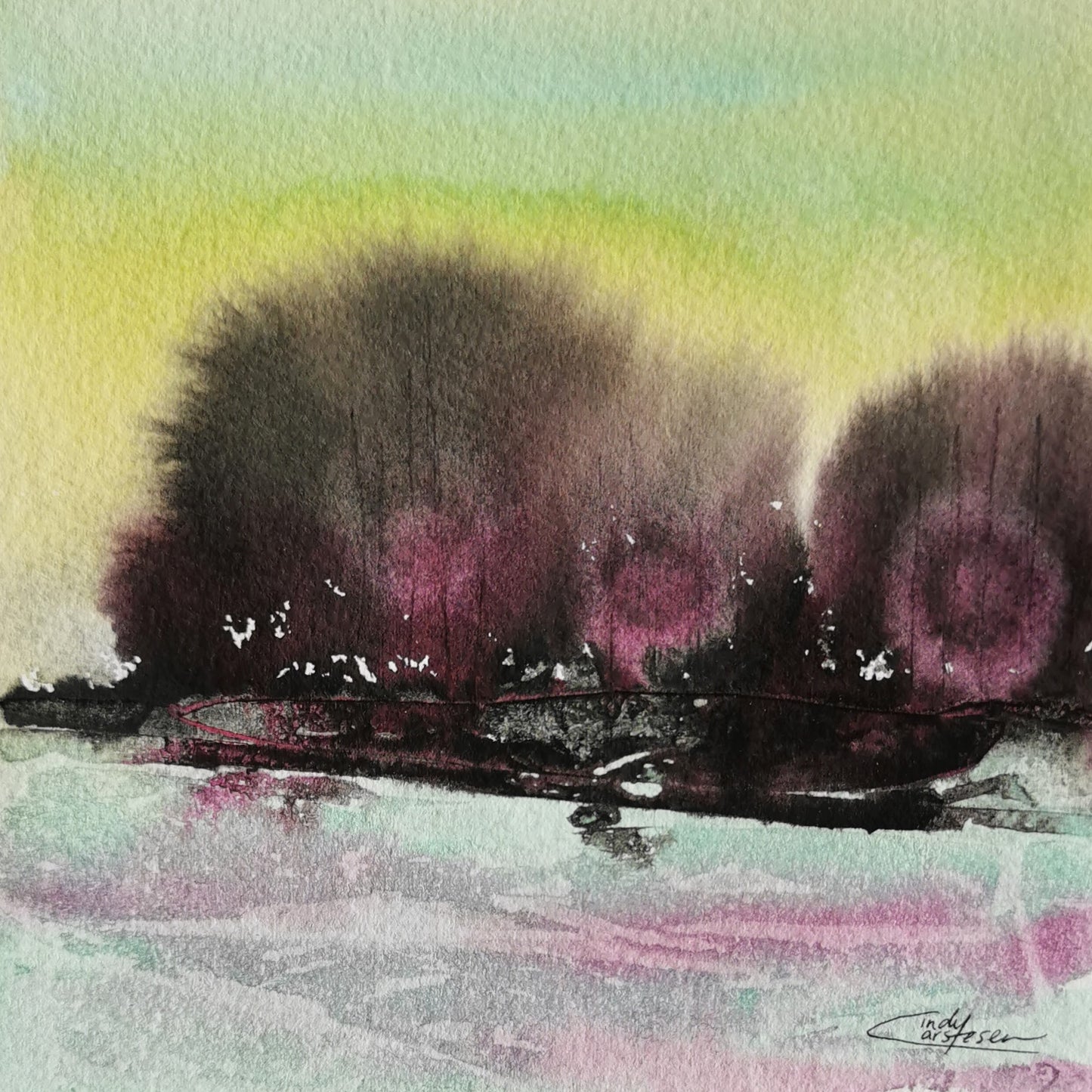 Frosted Pink Landscape