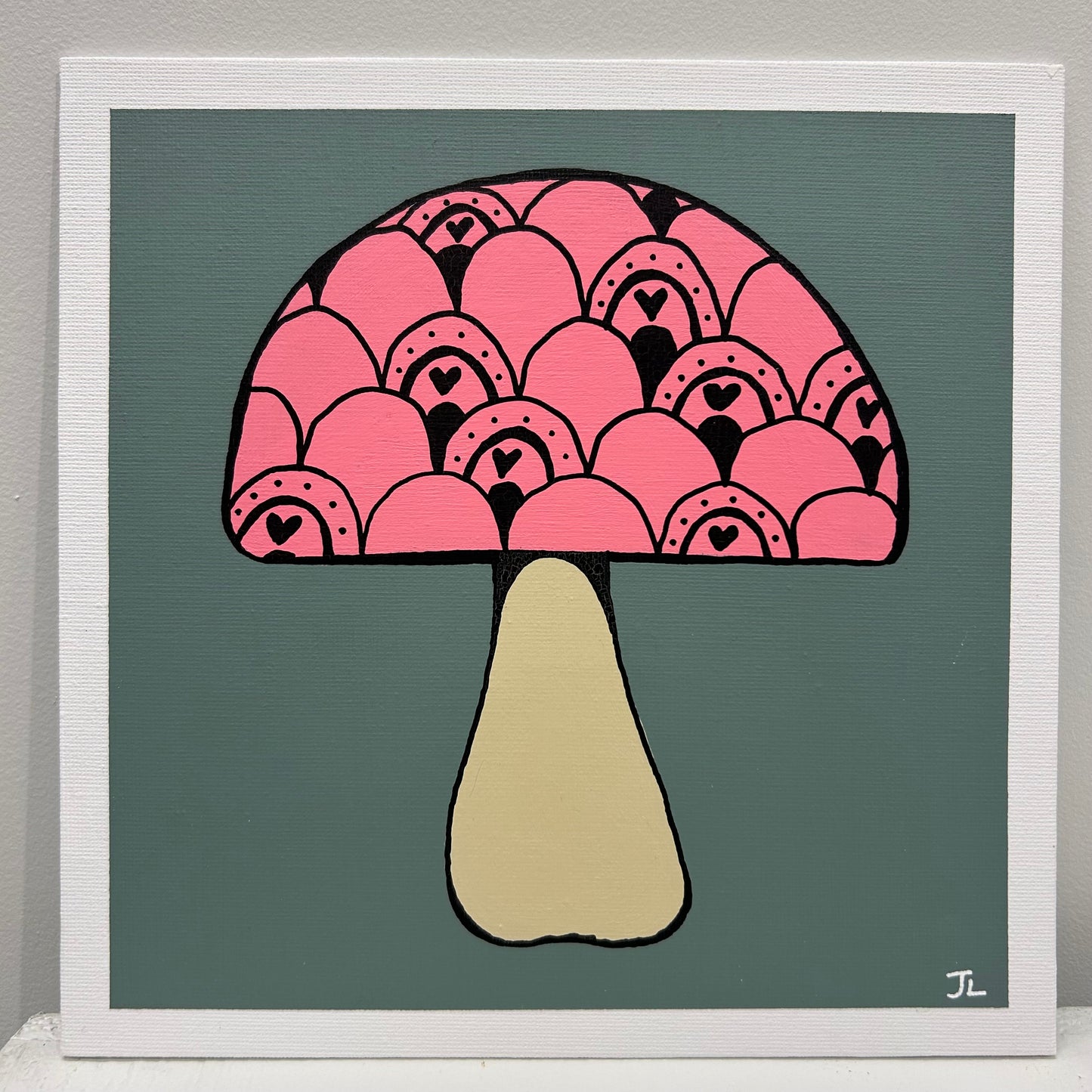 Pale Pink Mushy-Folk Art