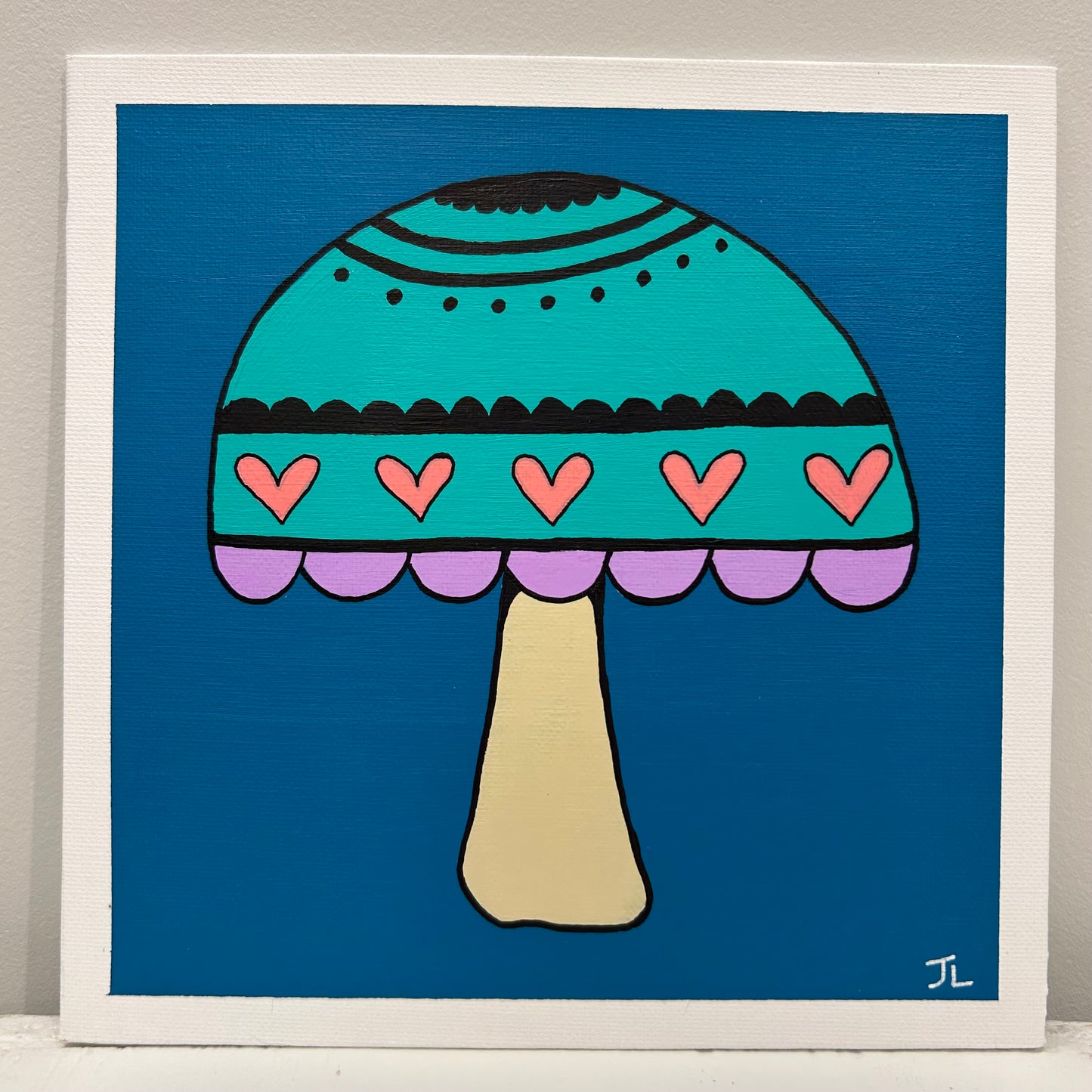 Blue Mushie- Folk Art