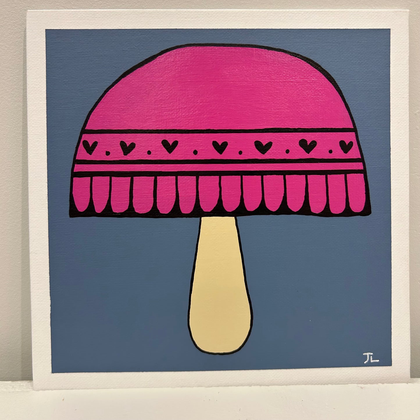 Hot Pink Mushy-Folk Art