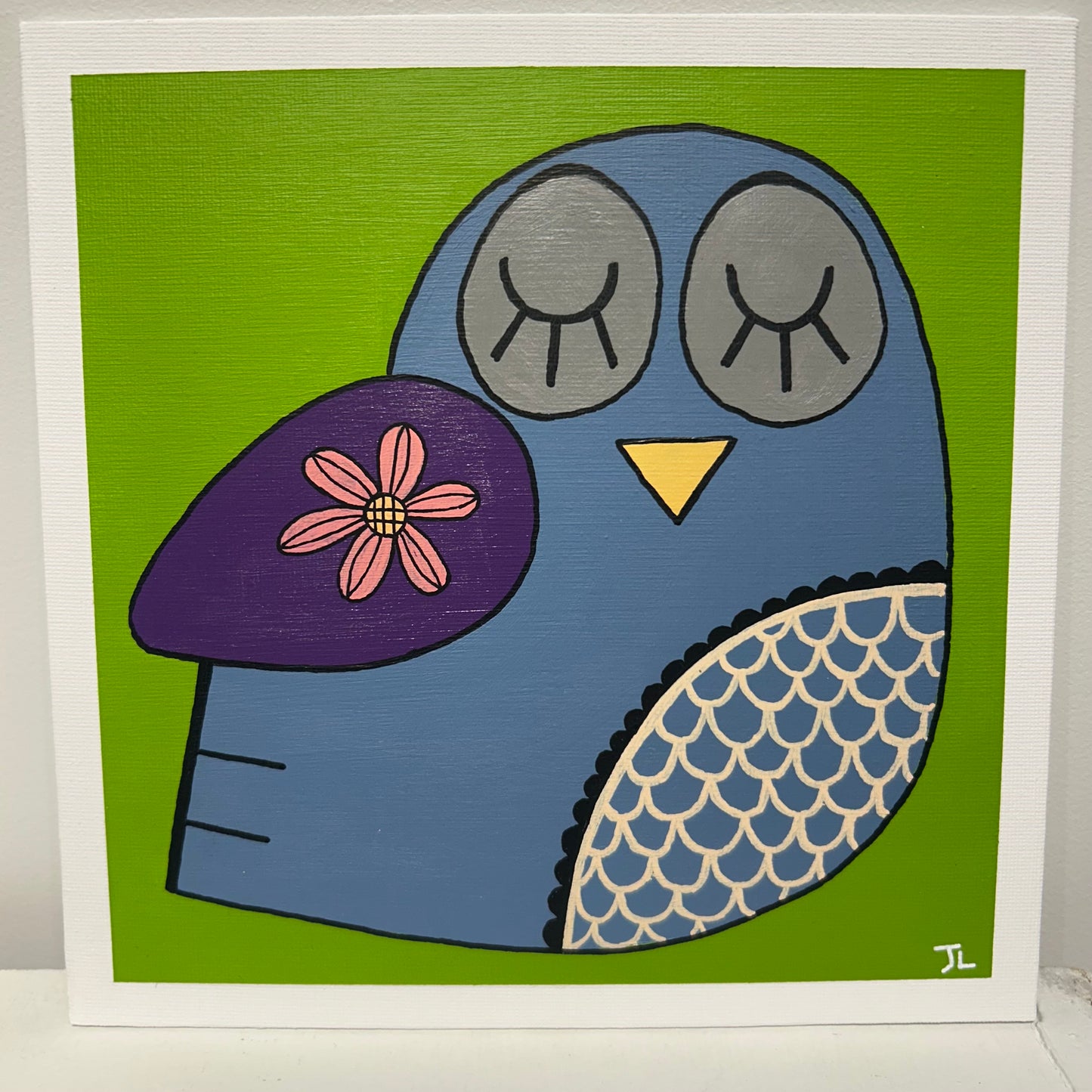 Blue Owl-Folk Art