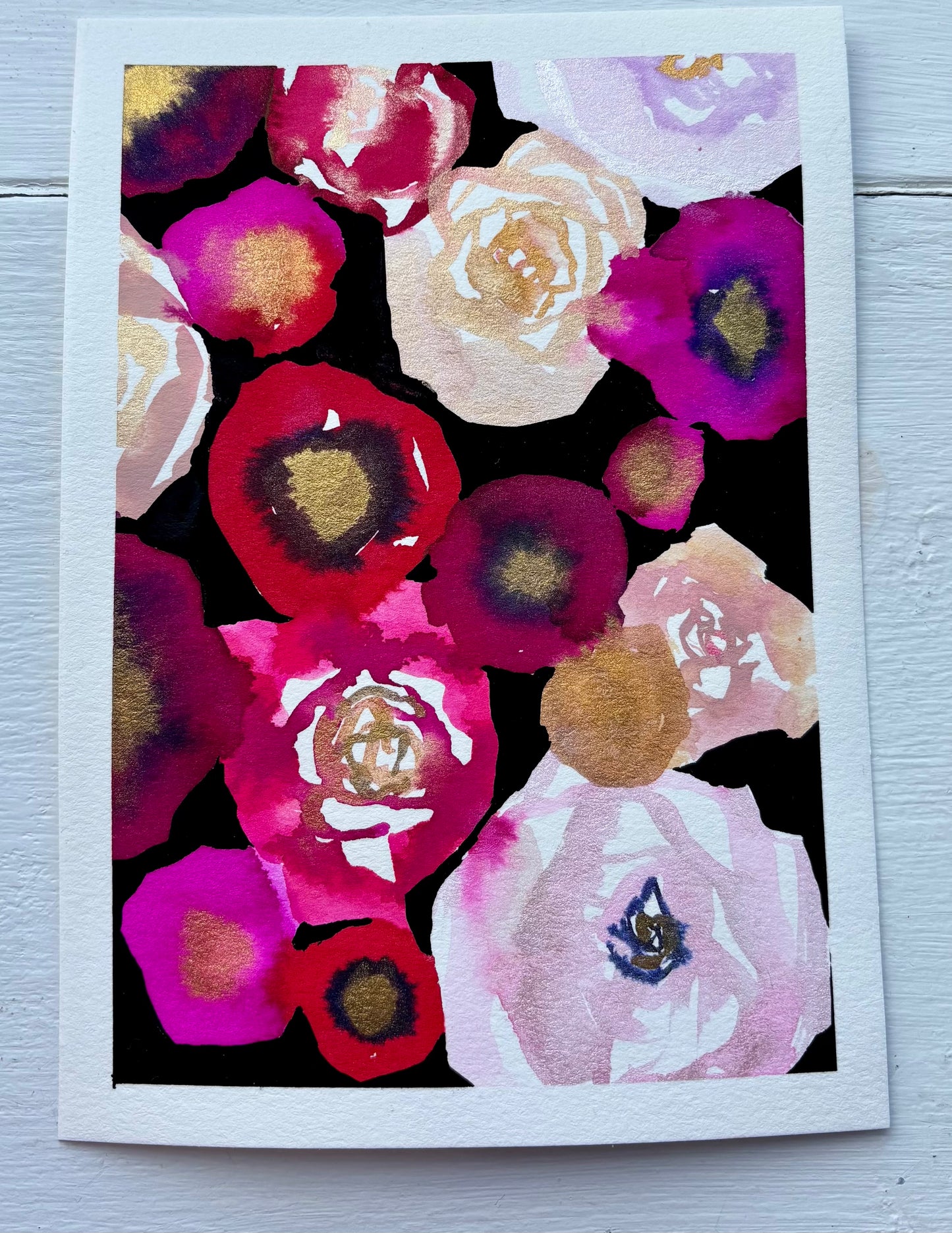 Anemones and magenta poppies