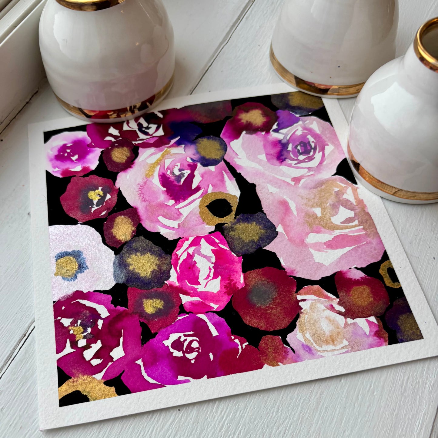 Pink on pink roses and gold