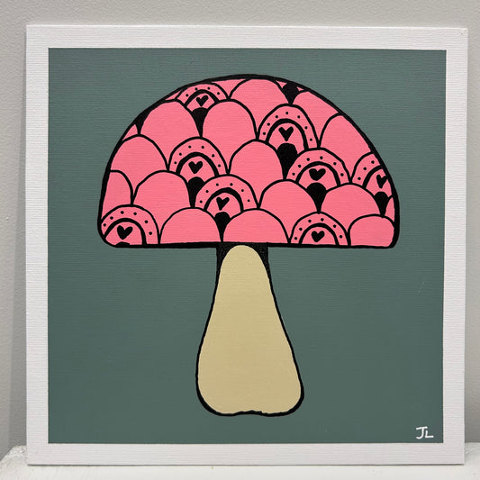 Pale Pink Mushy-Folk Art