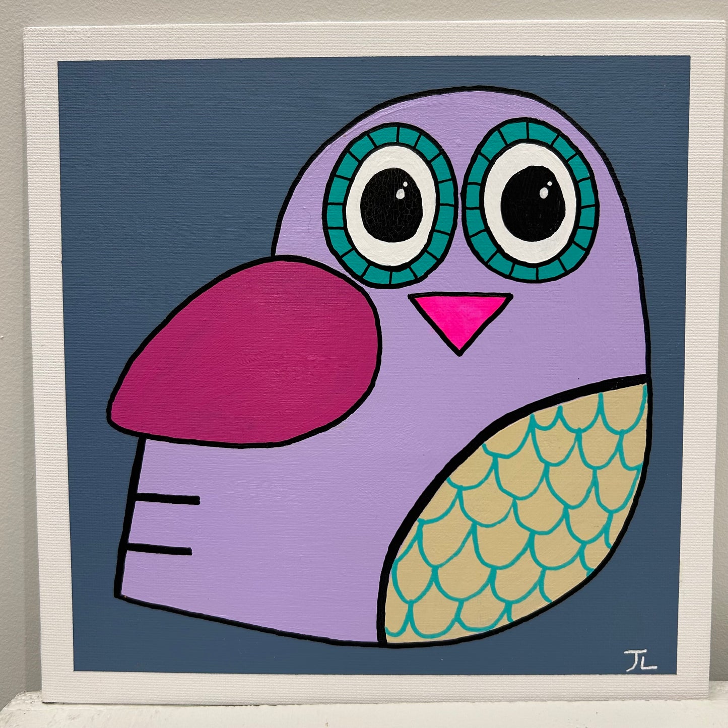 Purple Owl-Folk Art