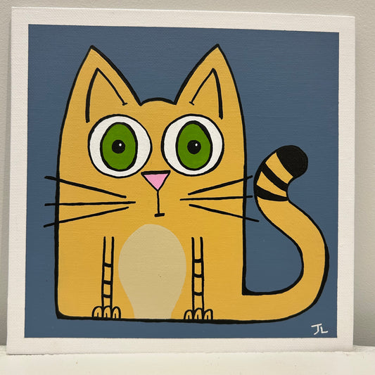 Yellow Cat-Folk Art