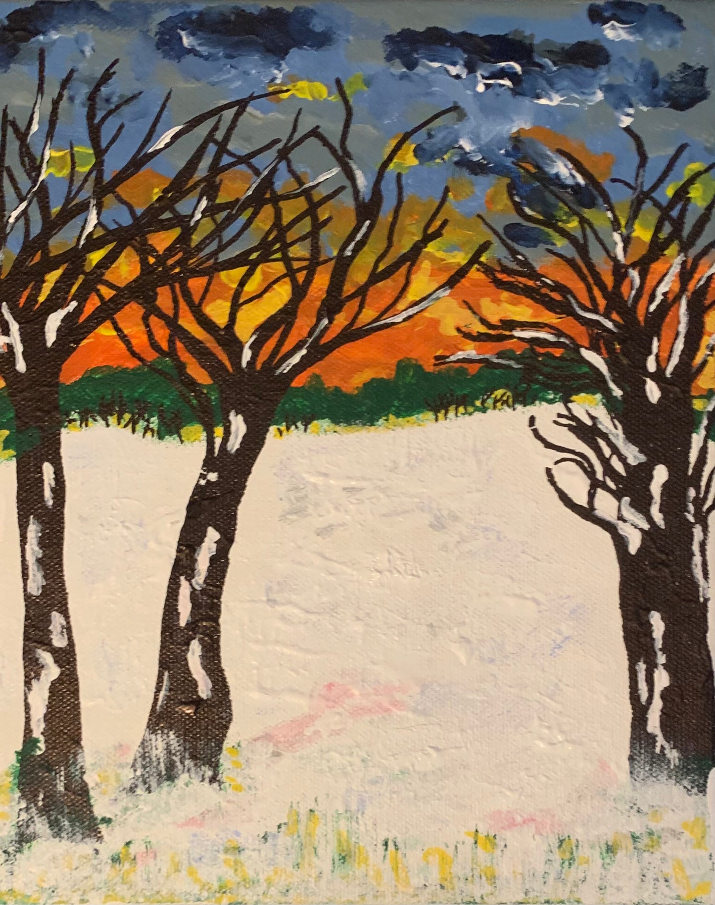 Snowy Sunrise on the River