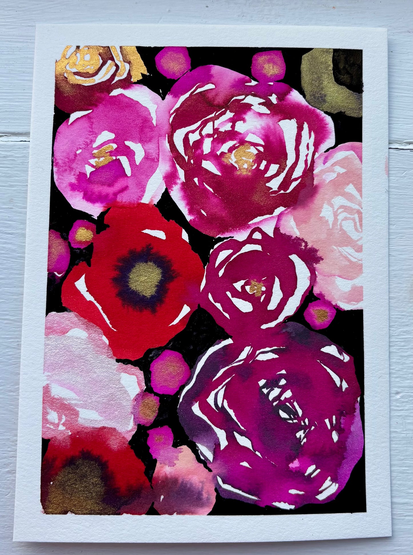 Purple and raspberry roses