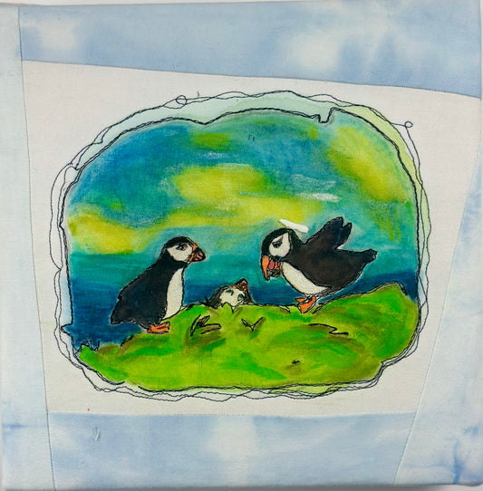 Time to feed the Puffling -Embroidered