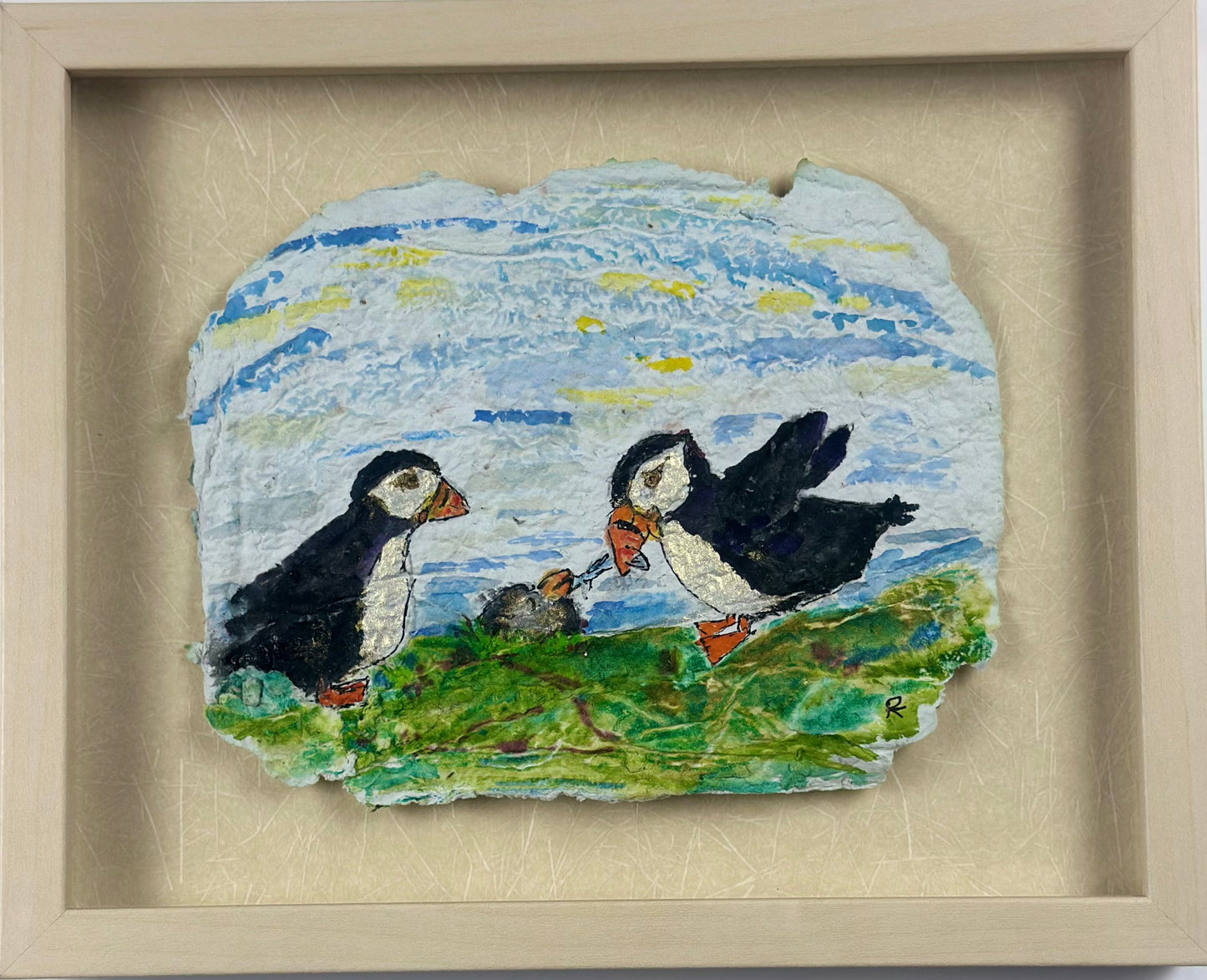 Time to feed the Puffling -watercolour