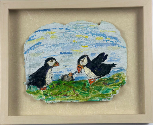 Time to feed the Puffling -watercolour